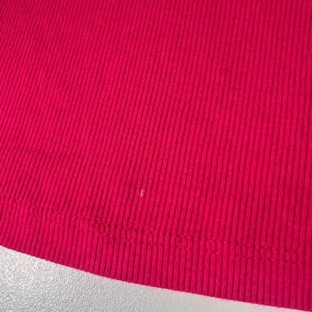 Coogi Y2K T-Shirt Womens L Hot Pink Short Sleeve Stretch Rhinestone Ribbed USA - Picture 5 of 8